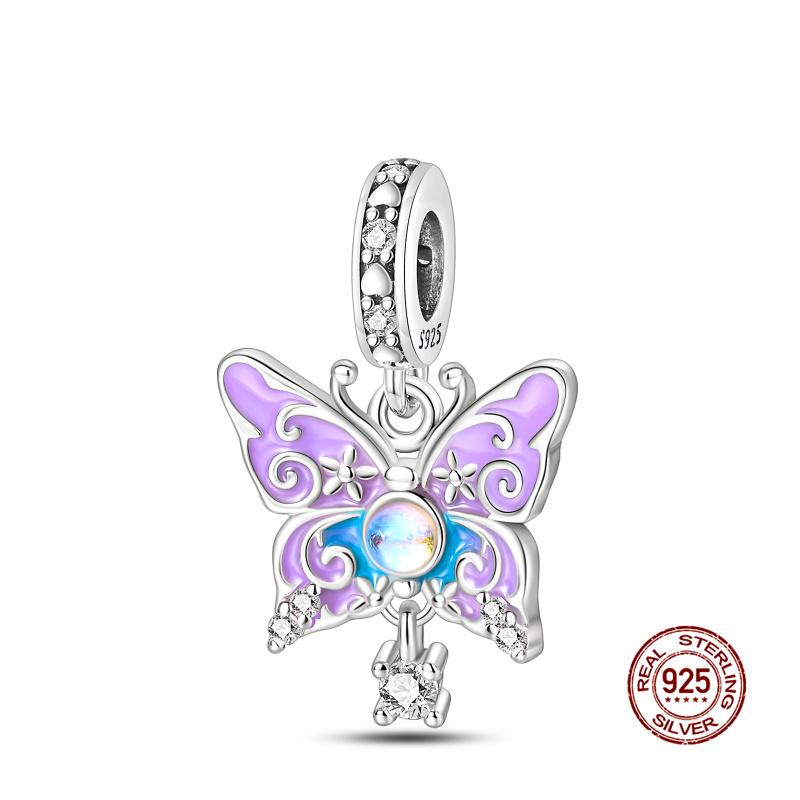Charm Copper Fit 3Mm Original Bracelet Necklace Womens Bouquet & Butterfly Charm Bead Diy Fine Jewelry Gift New