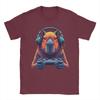 Streetwear TShirt Summer Capybara Funny Video Games Capybara Gaming Gamer Novelty TShirts  Pure Cotton Tee Shirt Short Sleeve