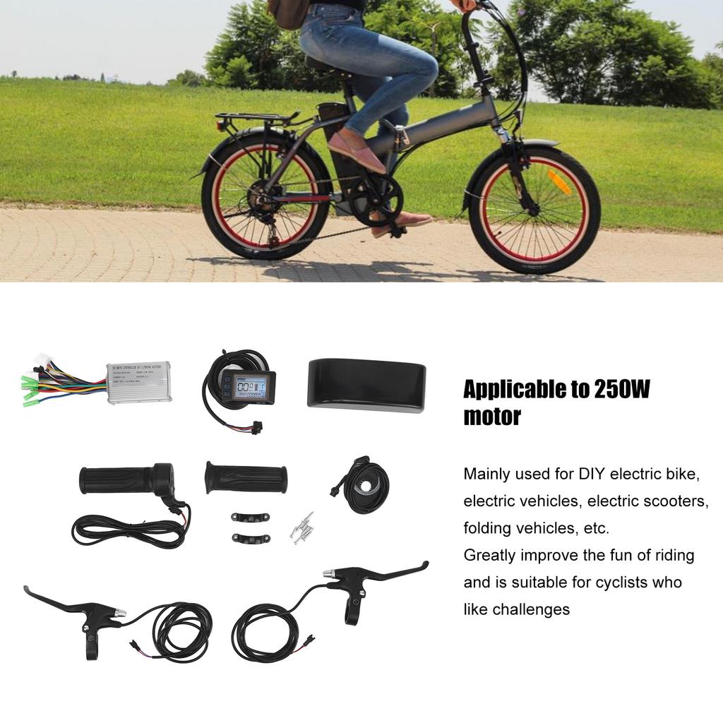 500W 22A DC 36V 48V Electric Bike Controller S866 Display Meter Thumb Throttle Brake Handle Set