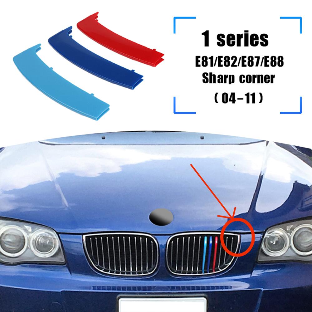 3 st ABS Trefärgade Racinggaller Ljusslingor Dekorationsklämmor För BMW 1-serie E81 E82 E87 E88 2004-2011 M Power Exteriör Tillbehör