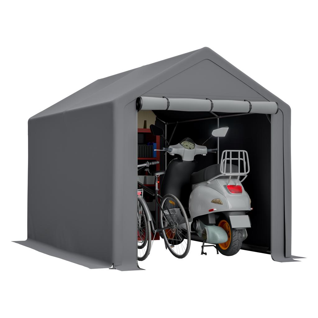 Multifunctional Equipment House Dark Grey Bicycle Garage, Garden House, Tool Tent, Storage Tent – 296x190x200cm