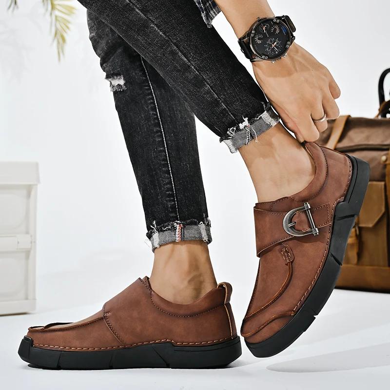 Fashion Fashion men shoes outdoor British Style Men Causal Shoe Genuine Leather Men Shoes High Quality men Shoes Zapatos Hombre