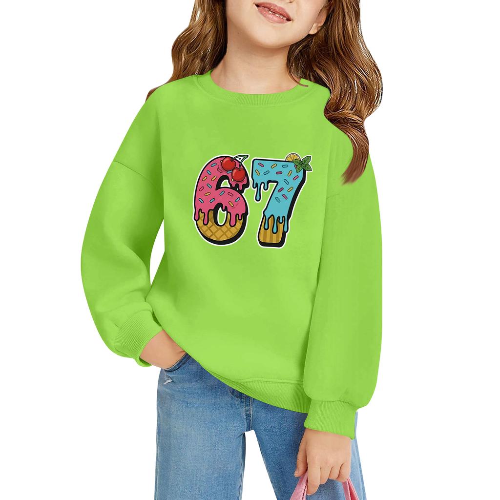 Kinder Langärmeliger Lockerer Pullover Buchstabenbedrucktes Kapuzensweatshirt