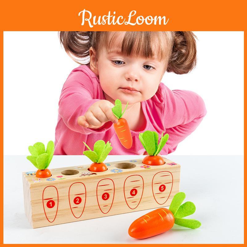 Digital Wooden Carrot Pulling Game Educational Toy For Toddler Learning Play And