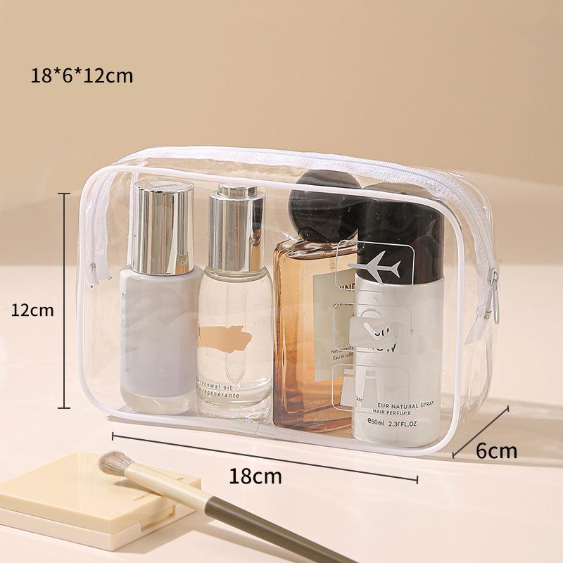 Clear Toiletry Bag Durable PVC Travel Makeup Cosmetic Organizer With Zipper Closure Travel Accessorie