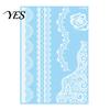 Gentle-On Skin Tattoo White Lace Sticker for Women, Temporary Face Body Fake Decal Arm, Waterproof Wedding Party Festival