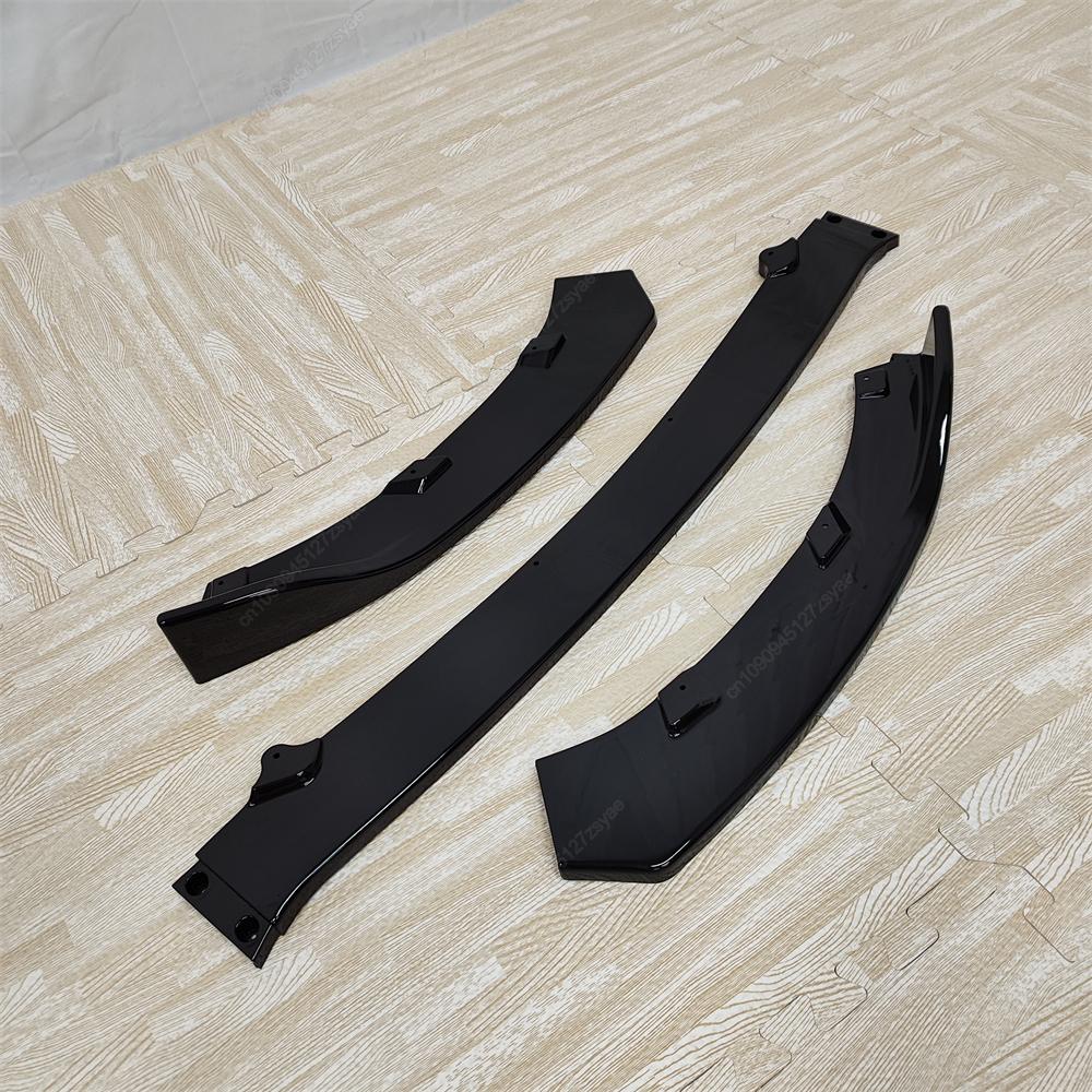 3Pcs Car Front Bumper Lip Spoiler Splitter Diffuser For Mazda MX-5 MX5 Miata ND 2016-2025 2-Door Bodykit Tuning Gloss Blcak