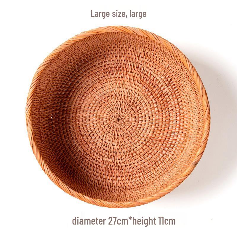 Vietnamese Handmade Woven Autumn Vine Basket for Snacks, Fruit, or Candy - Perfect for Living Room or Coffee Table.