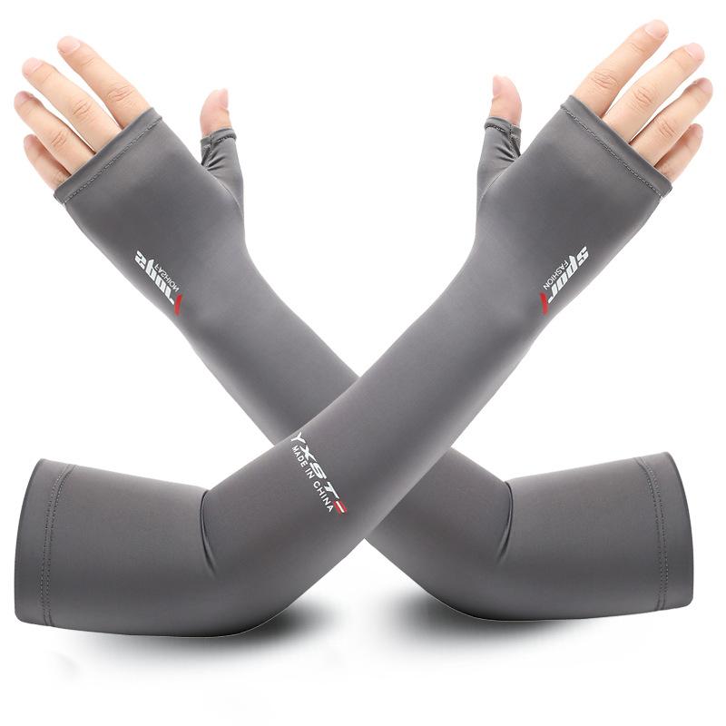 

Men s summer ice sleeve ice silk arm guard half finger One Size