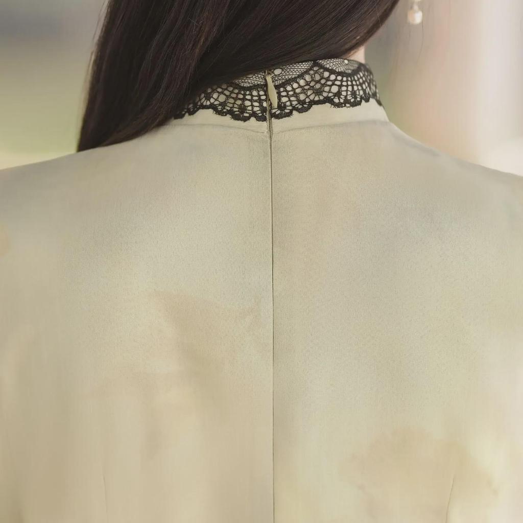 2024 Spring/Summer Elegant Breathable Lace Cheongsam Dress