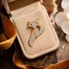 Metal Fox Jewelry Bling Rhinestone Brooch for Women, Golden Plated Silhouette Pin Lapel Pin, Dainty Daily Wear Parties Dates Alloy Clothing
