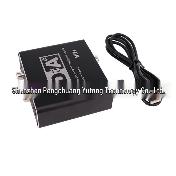 Digital To Analog Audio Converter with Optical Coaxial Input and 3.5mm Volume Control