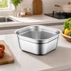 Square Stainless Steel Mixing Bowl Induction Compatible for Countertop Use