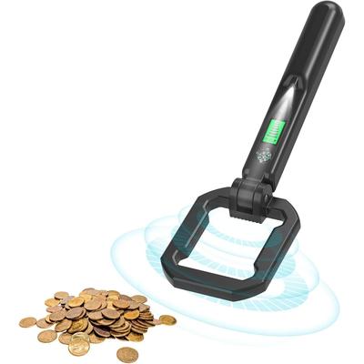 Foldable Handheld Metal Detector - IP66 Waterproof, Kids & Adults Lightweight Portable 360° Detection Tool with LCD Display, Compass & LED Light