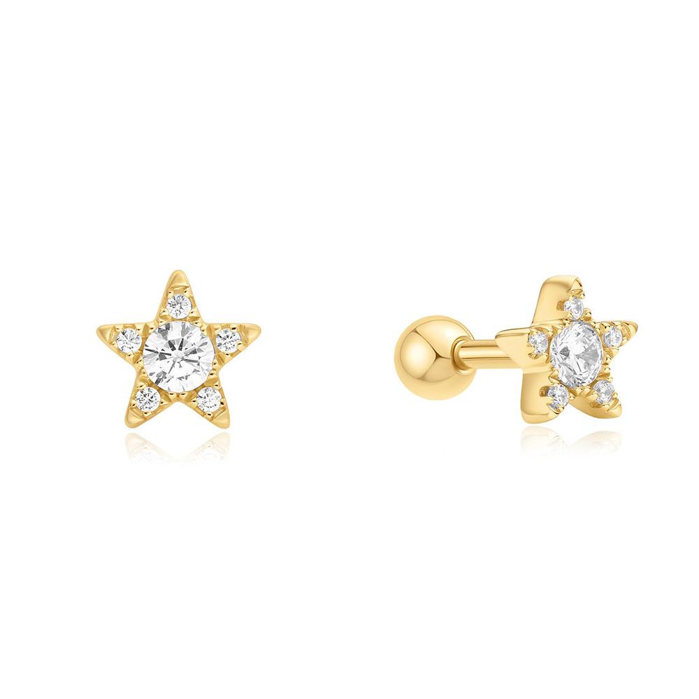 Ania Haie Gold Pentagonal Star Barbell Single Piercing E070-11G