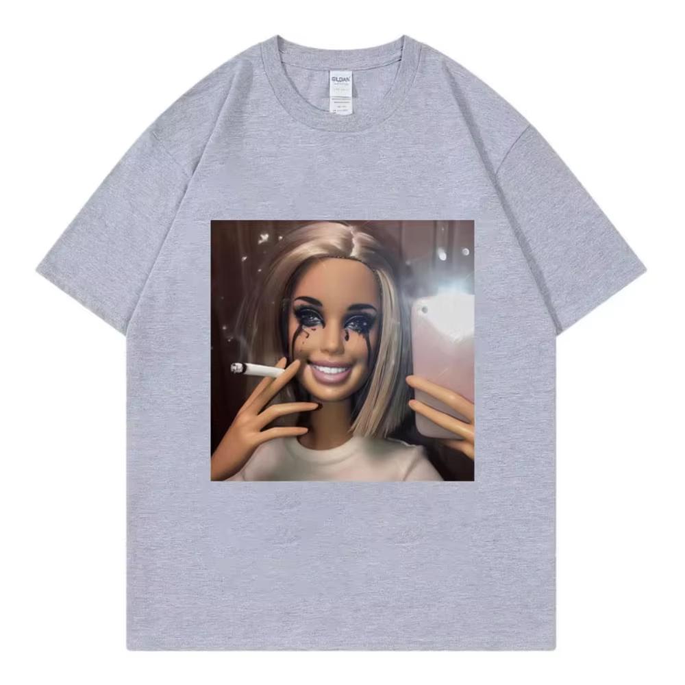 What Is Love Funny Disgusting Doll Face Meme Tshirt Gothic Fashion Short Sleeve Tshirt Unisexs Women Casual Oversized T Shirts
