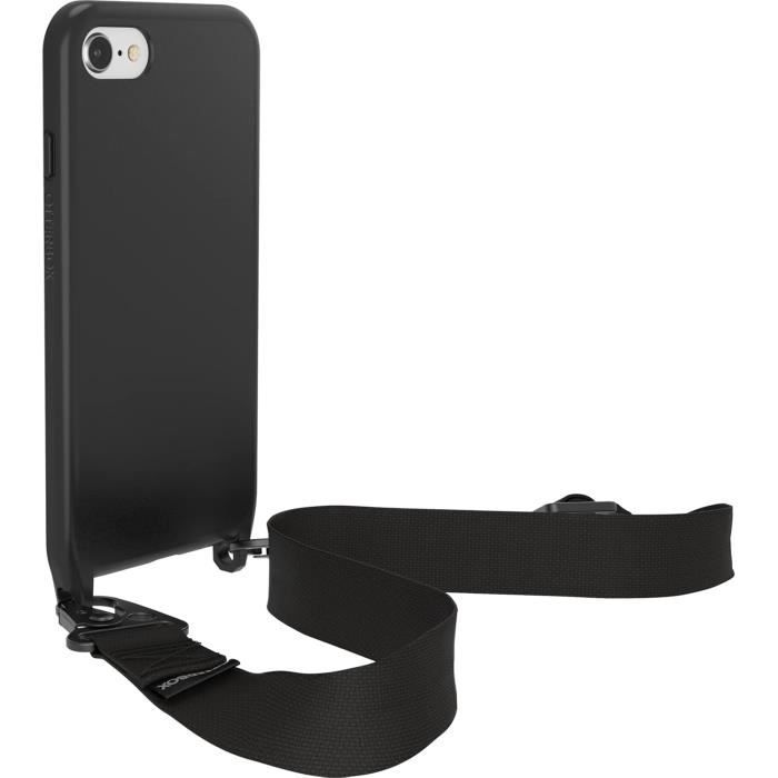 Coque pour téléphone - otterbox - react lanyard - iphone 7/8/se 2020/se 2022 - noir - protection durable