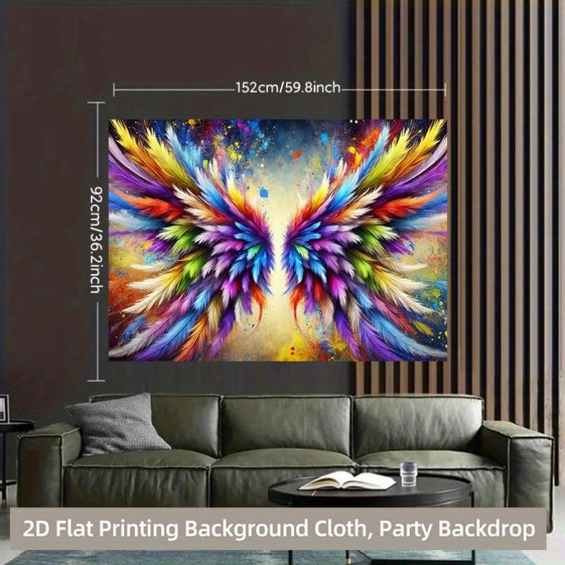Rainbow Angel Wings Abstract Art Tapestry Wall Hanging For Living Room Bedroom Decor Spiritual Fantasy Art Print Home Decoration