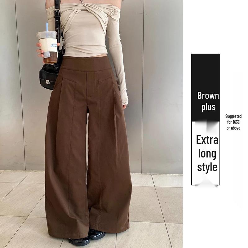 

Women s Khaki High-Waisted Casual Wide-Leg Pants - Loose, Slimming, and Lightweight for Summer 2026 L [111-125 jin]