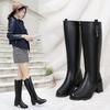 Winter Women Boots 2025 Korean Women's Knee Boots Waterproof High Heel Boots Comfortable Chunky Heel Long Boots