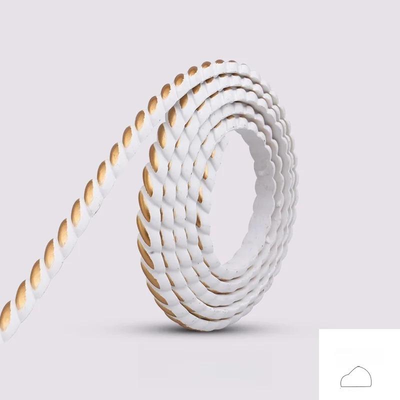 1PC 5m/196.85in Wall Molding Soft Line Self-Adhesive Trim Frame Skirting Border Strip Background Decorative Line Sticker