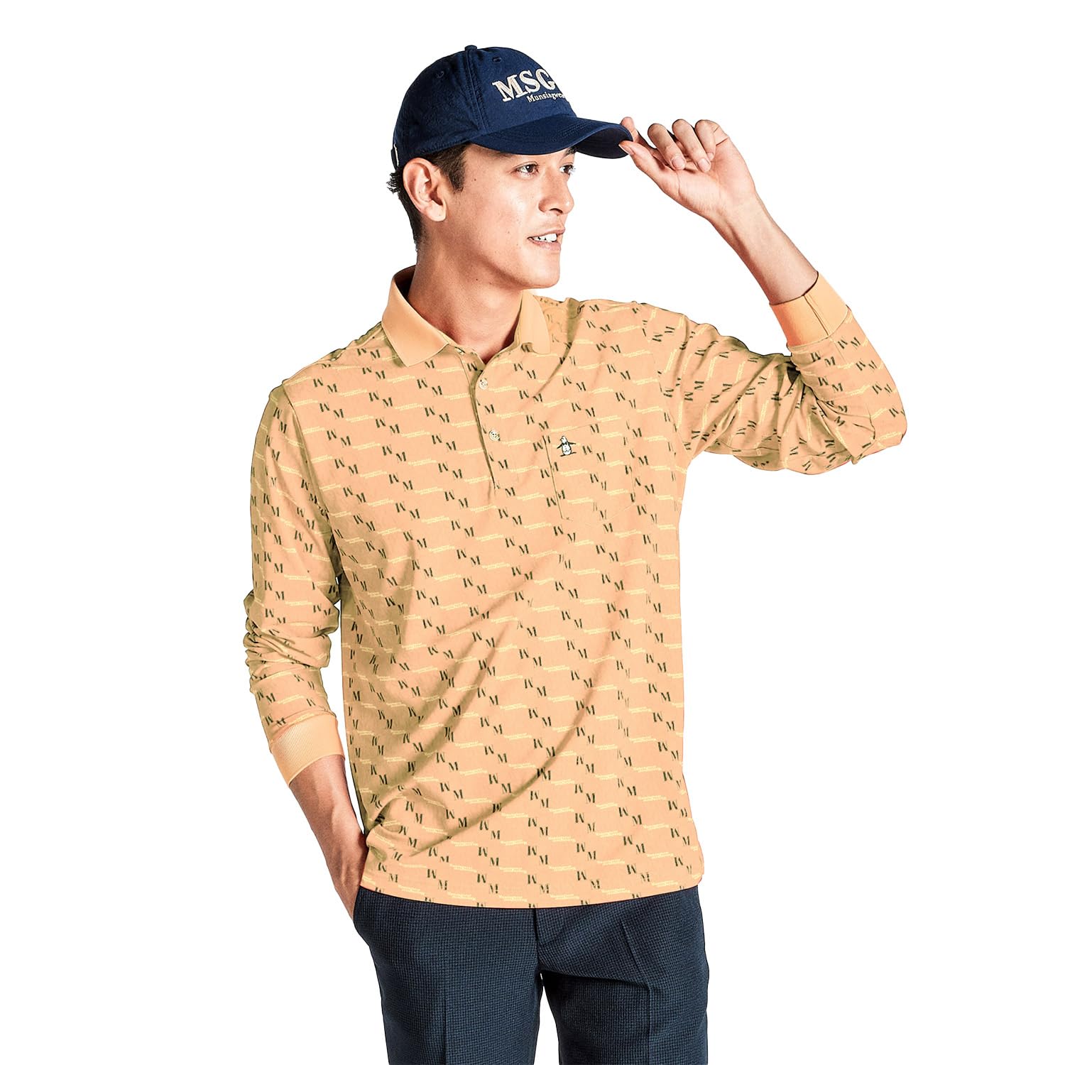

Long Sleeve All Over Sweat Quick Stretch Elegant Golf MG4FLS81M OR00 [Munsingwear] Shirt, Pattern, Absorbent, Drying, Cooling, Men s (Orange)