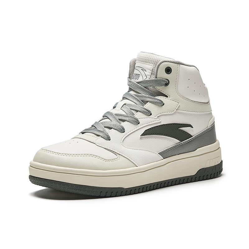 Anta Life Series Zero Feel Classic Versatile Non-Slip Durable Mid-Top Sneakers Men Sneakers White Gray 912448083-4