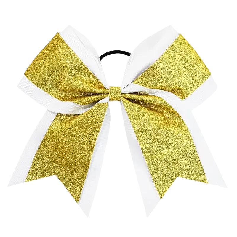 Funkelndes Schleifen-Haargummi mit doppelter Schicht - Cheerleader-Accessoire