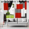 2Pcs Red Black Blackout Curtains for Bedroom Modern Abstract Geometric Living Room Darkening Thermal Insulated Window Drapes