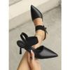 Pointed thin heels large size wearing high heels summer solid color light mouth sexy bag head sandals women