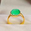 Emerald Oval Cut With 925 Sterling Silver Gold Plated Ring For Men's #A998 JL375669354797