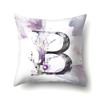 Polyester Pillowcase Home Watercolor Flower Print Pillowcase 26 English Letters Bedside Cushion Cover