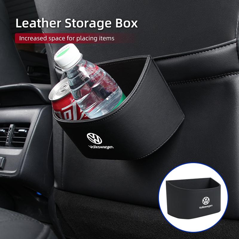 Car Trapezoidal Sloped Black Leather Door Multi-Functional Storage Compartmen For VW GTI Polo Passat Scirocco Golf Tiguan Sharan zo5