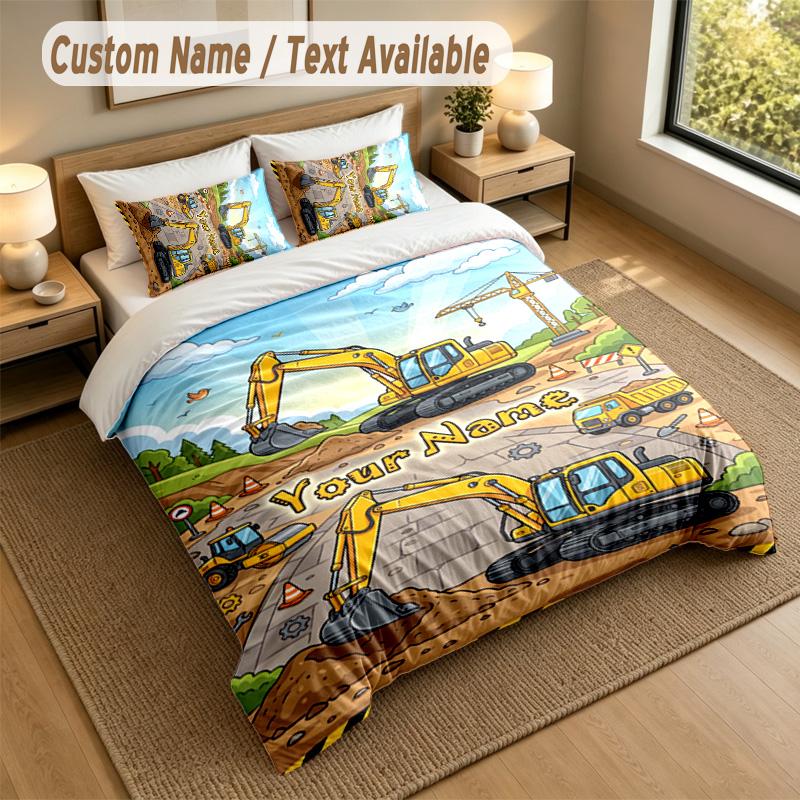 Adventure Journey Theme Personalized 3Pcs Bedding Set Custom Text & Name 1 Sheet 2 Pillowcases Household Bedding 1pc
