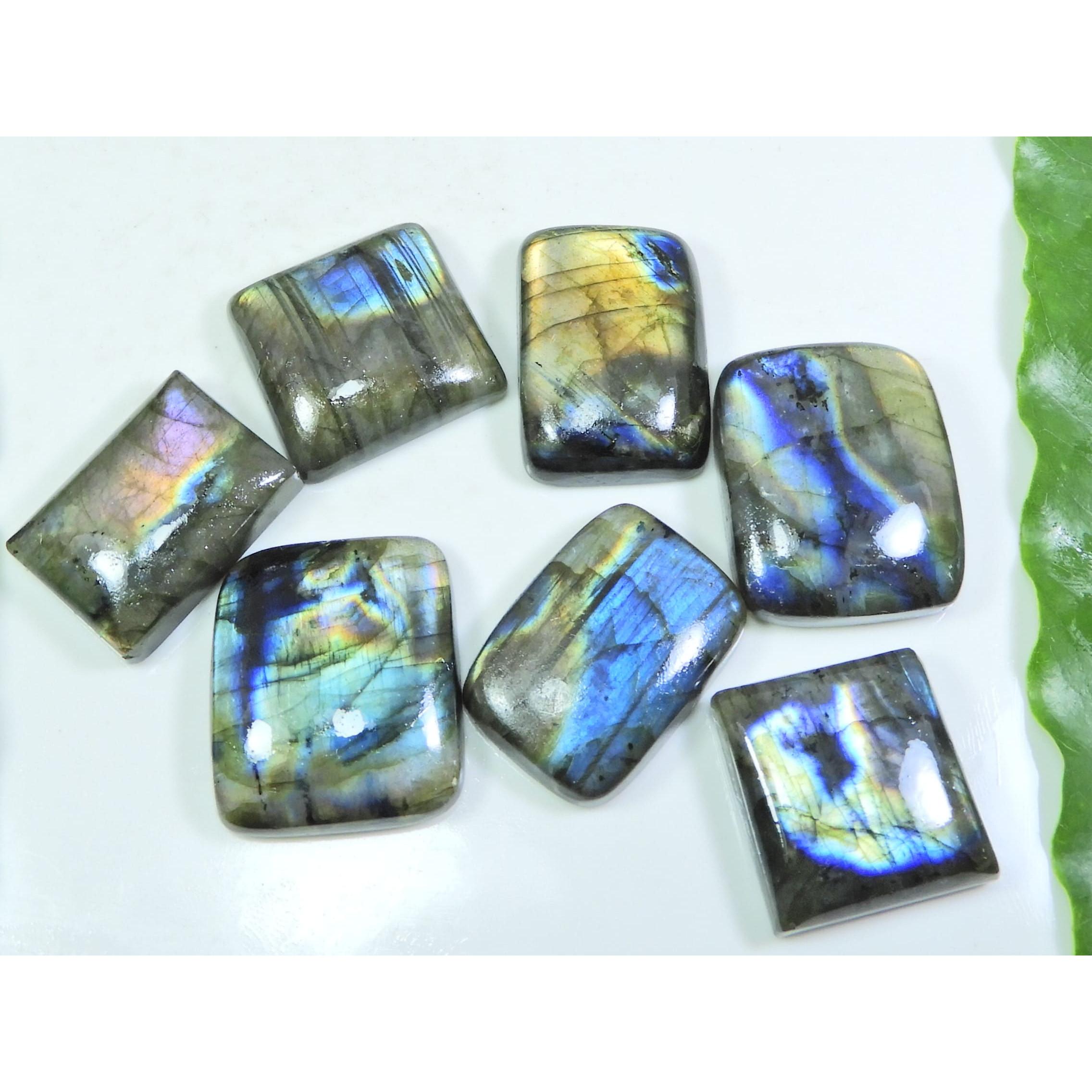 

21X21-23X28MM Natural Multi Purple Labradorite Octagon Cabochon Gemstone7Pcs LL-949