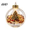 Warm Light Seasonal Ornaments Glowing Clear Christmas Ball Ornament, Up Story Decoration with LED Unique Holiday Souvenirs Light, Mini Scene Xmas Tree