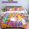 3pcs Lankybox Foxy and Rocky Pattern Bedding Set Duvet Cover Set Includes Duvet Cover &pillowcases, Perfect All Season Bedroom Decoration & Gift