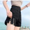 Cowboy Shorts for Women Summer High Waisted A-line Slit Zipper Trendy Outerwear Wide Leg Shorts