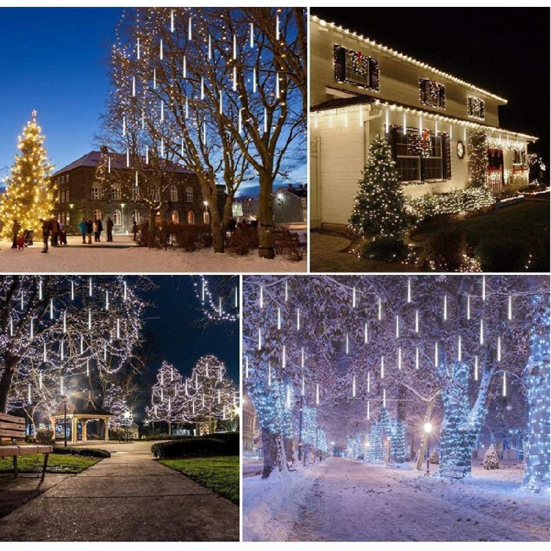 Led Lights Meteor Shower Rain Tree Outdoor String Light Garden Party