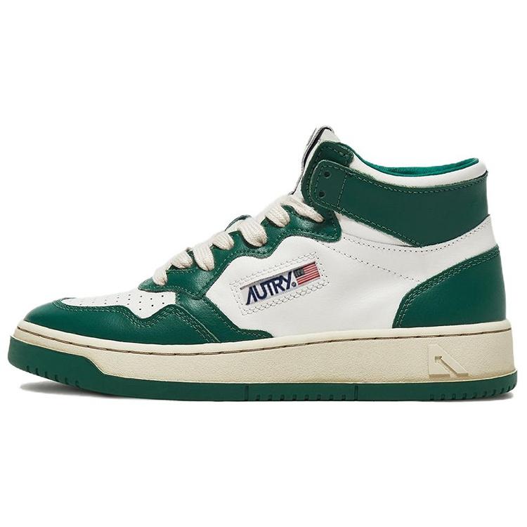 (WMNS) AUTRY Medalist Mid Leder-Sneakers Zweifarbig 'Weiß Grün' Damen AUMW-WB03