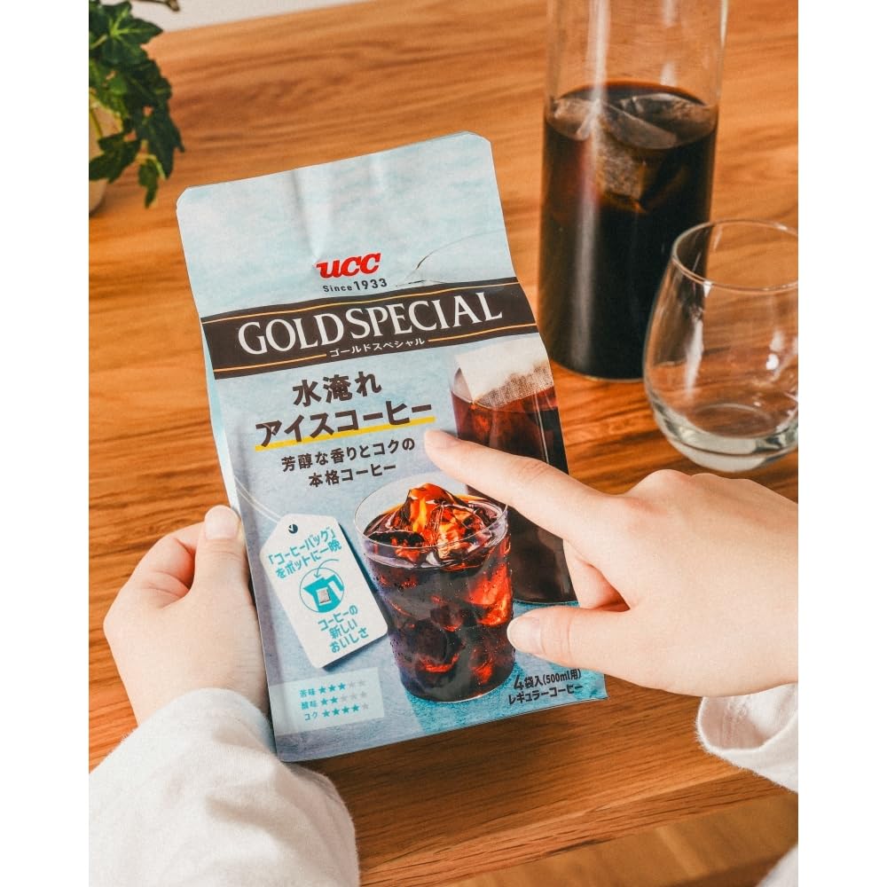 Gold Special UCC Coffee Bags for Cold Brewed Iced Coffee (4 Bags X 3 Packs) [My Bottle]
