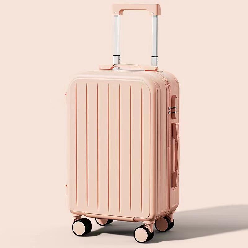 Solidna koreańska walizka na kółkach: Stylowa, Wytrzymała Walizka Podróżna dla Studentów i Kobiet z Zamkiem Szyfrowym, Opcja Skórzana Dostępna dla Mężczyzn.