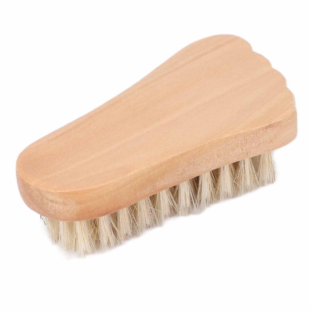 Natural Bristles Fingernail Toenail Scrub Brush Wooden Hand Foot Nail Scrubber Pedicure
