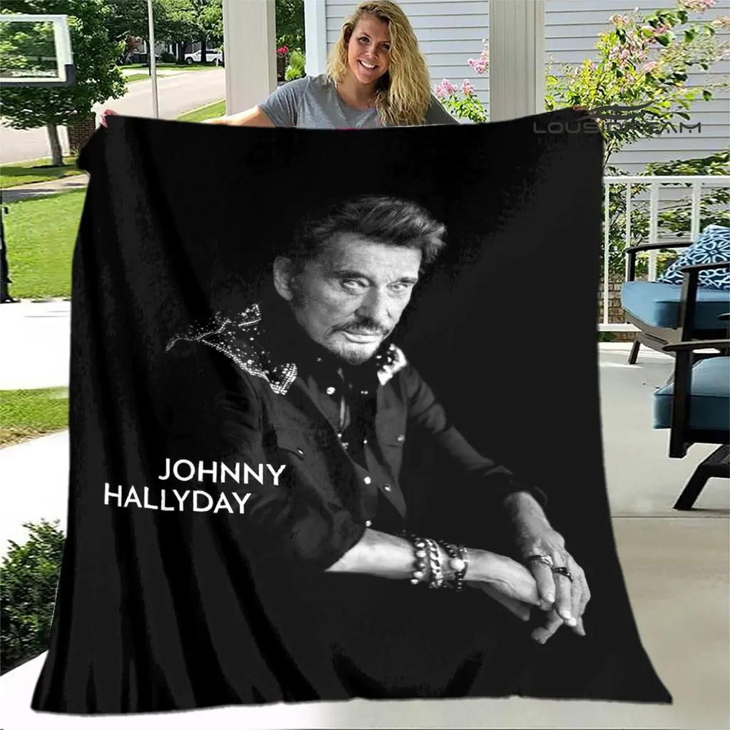 French rock star Johnny Hallyday print blanket picnic blanket vintage blanket home travel birthday gift bed blanket thin blanket
