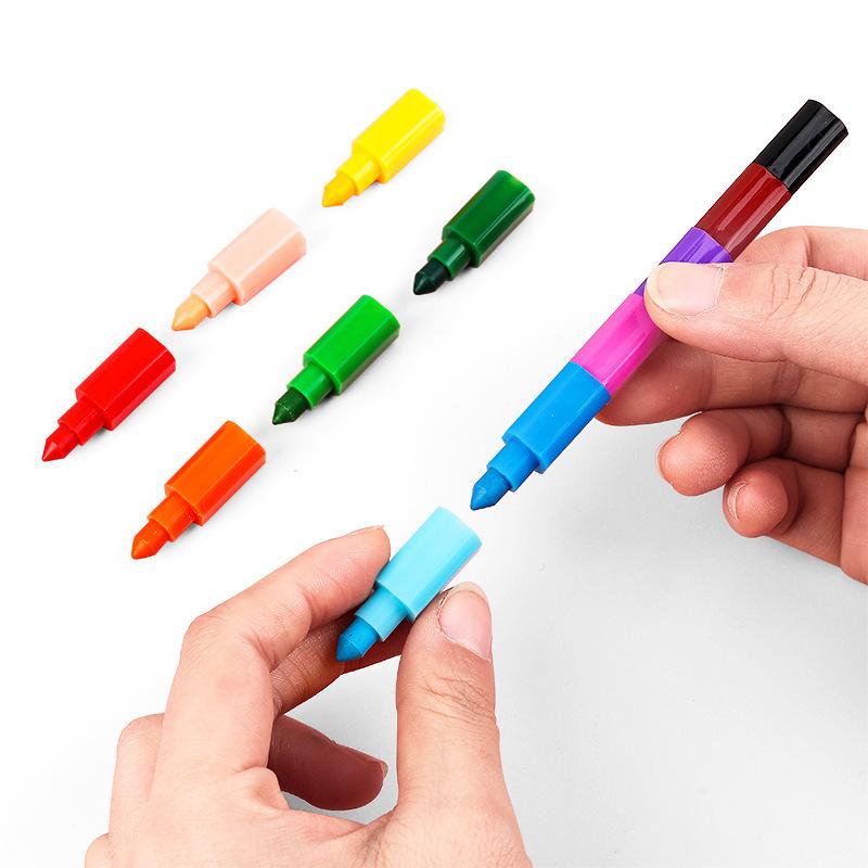 1/3/6/12pcs Building Blocks Crayon Painting Pens 12Colors School Office Birthday Party Gift Kindergarten Carnival Gifts TMZ