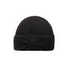 Brown Hat Rosette Beanie - Black