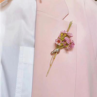 Boeket Broche Artistieke Vaasvorm Echte Gedroogde Bloemen Lichtgewicht Legering Inzet Decoratieve Broche Draagbaar Bloemen Accessoire