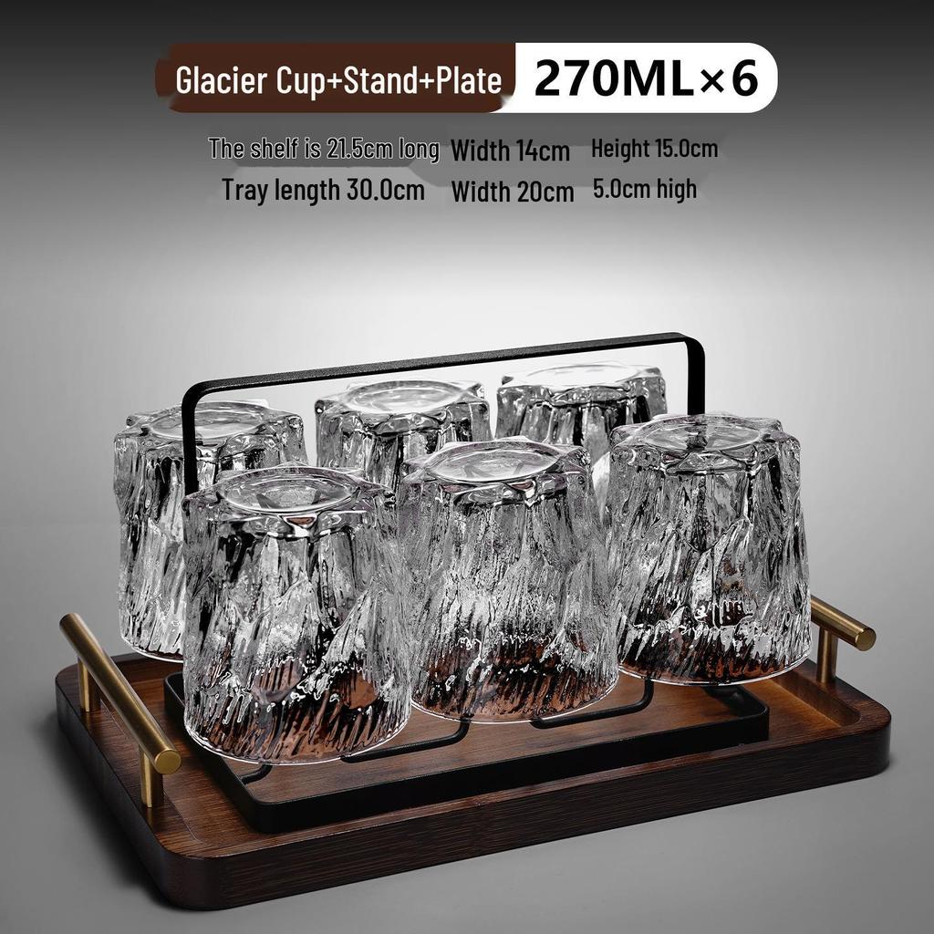 Glacier Glass Cup Set: Tea, Guest, Whiskey & Beer Cups for Living Room