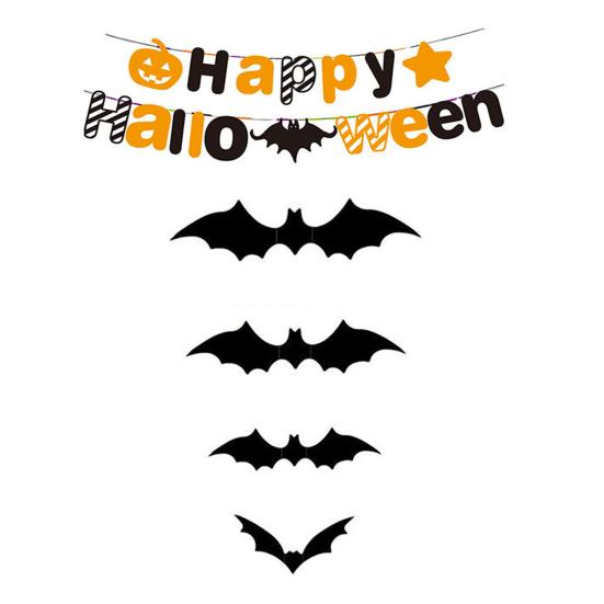 Halloween Bats Decorations Outdoor Indoor 3D Bat Stickers Horror Gothic Theme Paint-Safe Adhesive Waterproof Decals