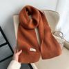 New Autumn and Winter Knitted Scarf Women's Fashion Classic Solid Color Versatile Scarf Simple Korean Version Thickened Warm Small Scarf